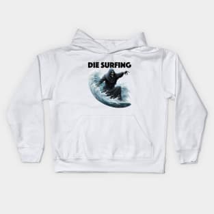 Grim Reaper Surfing - Die Surfing (Black Lettering) Kids Hoodie